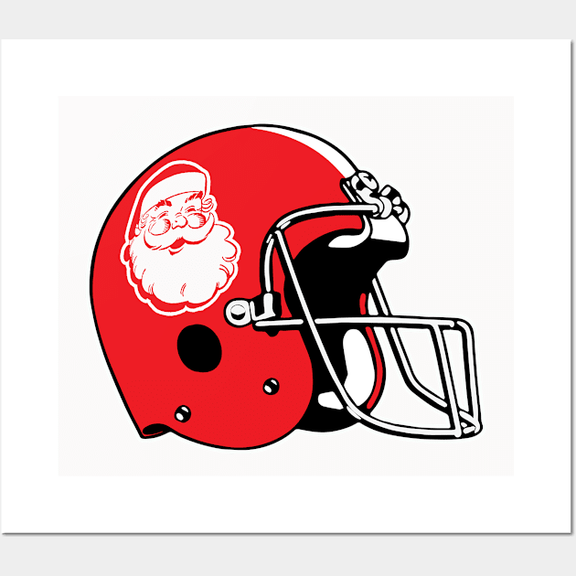 Classic Santa Football Helmet Wall Art by HelmetAddict